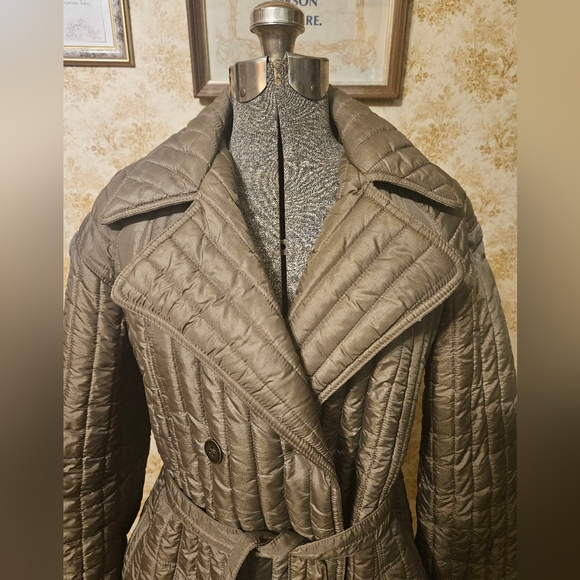 VINTAGE SIZE 12 60'S PUFFER JACKET GREY-GREEN COLOR - Picture 2 of 16